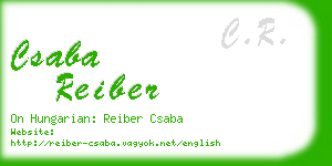 csaba reiber business card